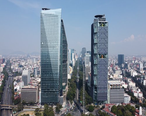 Modern office building architecture in Mexico City