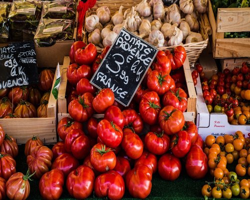 Mexican local market displaying colorful fresh vegetables